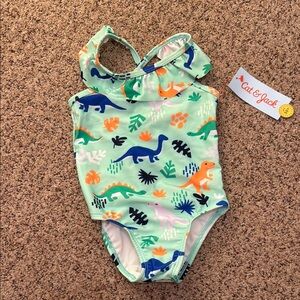 Cat & Jack Green Dinosaur Swimsuit